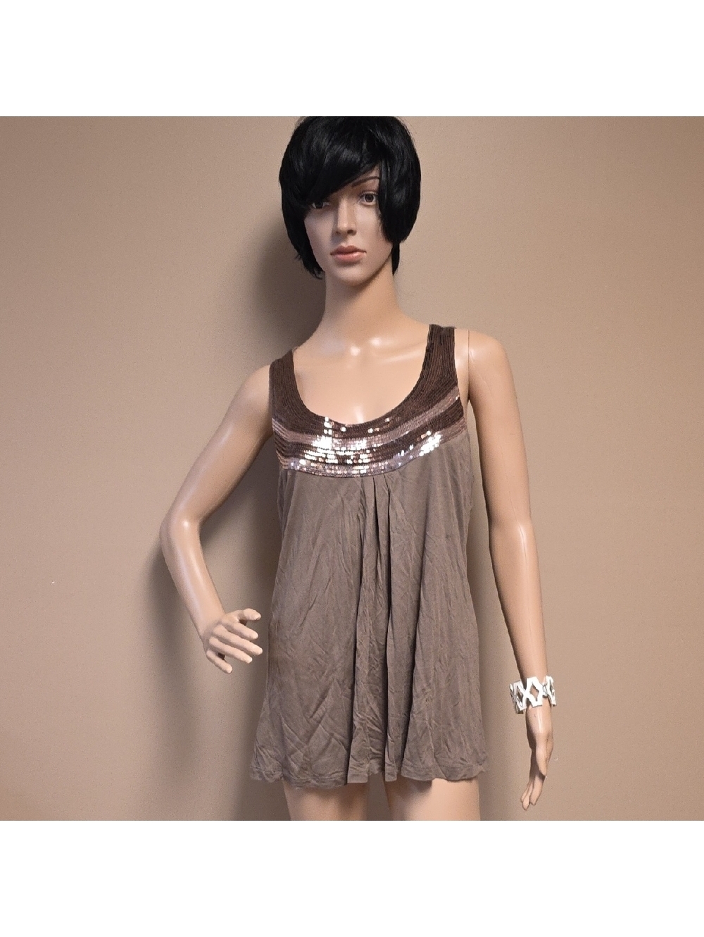 Kische Brown Sequin Women's Top